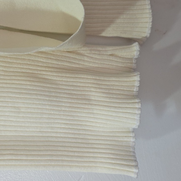 ANDREĀDAMO Off-White Ribbed Pants - Picture 8 of 12